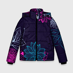 Куртка зимняя для мальчика Красочные Цветы, цвет: 3D-красный