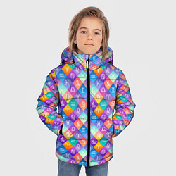 Куртка зимняя для мальчика Знаки Зодиака, цвет: 3D-черный — фото 2