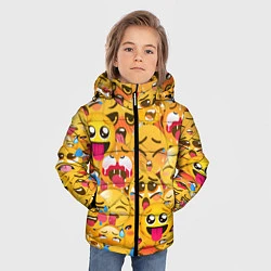 Куртка зимняя для мальчика AHEGAO EMOJI, цвет: 3D-светло-серый — фото 2