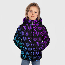 Куртка зимняя для мальчика GENSHIN IMPACT NEON, цвет: 3D-красный — фото 2