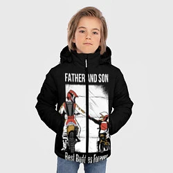 Куртка зимняя для мальчика Папа и сын, цвет: 3D-черный — фото 2