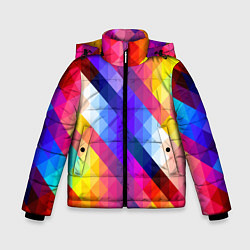 Куртка зимняя для мальчика Пиксельная радуга, цвет: 3D-черный