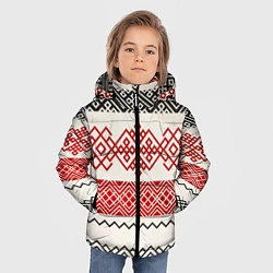 Куртка зимняя для мальчика Славянский узор красно-черный, цвет: 3D-черный — фото 2