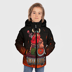 Куртка зимняя для мальчика Valheim викинг в огне, цвет: 3D-черный — фото 2