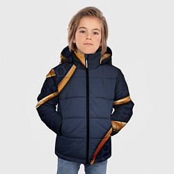 Куртка зимняя для мальчика 3D БРОНЯ ВСТАВКИ ЗОЛОТА, цвет: 3D-черный — фото 2