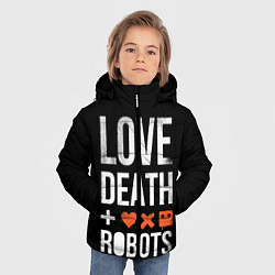 Куртка зимняя для мальчика Love Death Robots, цвет: 3D-светло-серый — фото 2