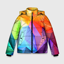Куртка зимняя для мальчика Радужная геометрия, цвет: 3D-красный