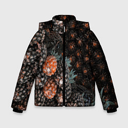 Куртка зимняя для мальчика Спелые ананасы, цвет: 3D-черный