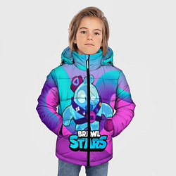 Куртка зимняя для мальчика Сквик Squeak Brawl Stars, цвет: 3D-светло-серый — фото 2