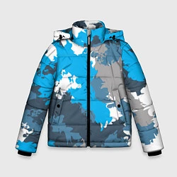 Куртка зимняя для мальчика Камуфляж ледяной, цвет: 3D-черный