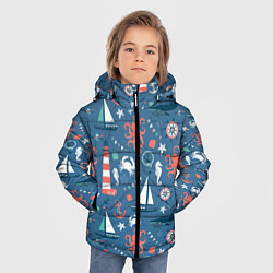 Куртка зимняя для мальчика Морские жители, цвет: 3D-светло-серый — фото 2