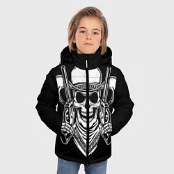 Куртка зимняя для мальчика Череп ковбоя с пистолетами, цвет: 3D-черный — фото 2