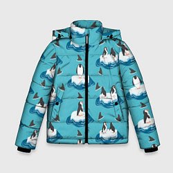 Куртка зимняя для мальчика Пингвины, цвет: 3D-красный