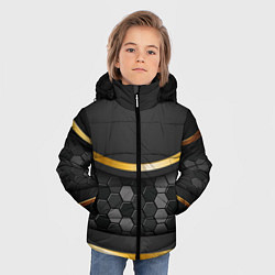 Куртка зимняя для мальчика 3D ТЕМНАЯ БРОНЯ С ЗОЛОТОМ, цвет: 3D-черный — фото 2
