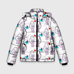 Зимняя куртка для мальчика Фиолетовые котики