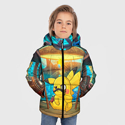 Куртка зимняя для мальчика Пикачу детектив, цвет: 3D-черный — фото 2