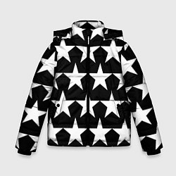 Зимняя куртка для мальчика Белые звёзды на чёрном фоне 2