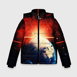 Зимняя куртка для мальчика Космос земля 3D