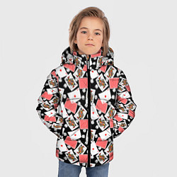 Куртка зимняя для мальчика Карты, цвет: 3D-черный — фото 2