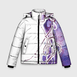 Куртка зимняя для мальчика Фиолетовые нити, цвет: 3D-черный