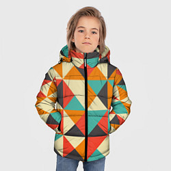 Куртка зимняя для мальчика Треугольники, цвет: 3D-черный — фото 2