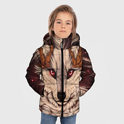 Куртка зимняя для мальчика Красивая Волчица, цвет: 3D-красный — фото 2