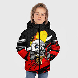 Куртка зимняя для мальчика Череп со скейтом, цвет: 3D-черный — фото 2