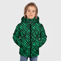Куртка зимняя для мальчика Абстрактный зелено-черный узор, цвет: 3D-светло-серый — фото 2