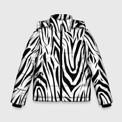Куртка зимняя для мальчика Черно-белая зебра, цвет: 3D-красный