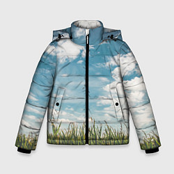 Куртка зимняя для мальчика Небушко и полюшко, цвет: 3D-черный