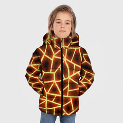 Куртка зимняя для мальчика Огненная геометрия, цвет: 3D-черный — фото 2