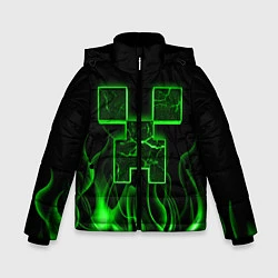 Куртка зимняя для мальчика MINECRAFT TEXTURE FIRE, цвет: 3D-черный