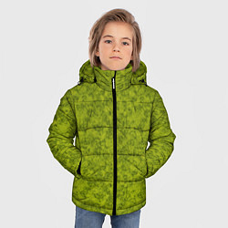 Куртка зимняя для мальчика Зеленый мраморный узор, цвет: 3D-черный — фото 2