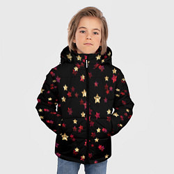 Куртка зимняя для мальчика Блестящие звезды на черном, цвет: 3D-черный — фото 2