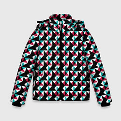 Куртка зимняя для мальчика Красно-черный абстрактный узор, цвет: 3D-черный