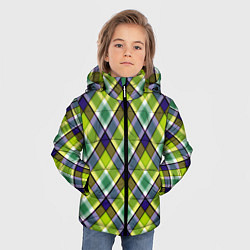 Куртка зимняя для мальчика Крупный клетчатый косой узор, цвет: 3D-красный — фото 2