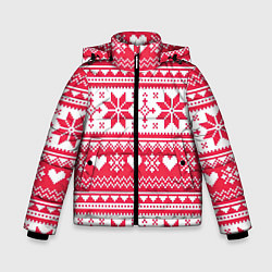 Куртка зимняя для мальчика Новогодний уют, цвет: 3D-красный