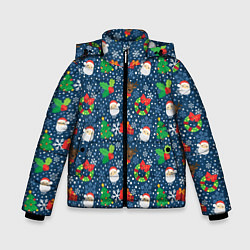 Куртка зимняя для мальчика Праздник Новый Год, цвет: 3D-черный