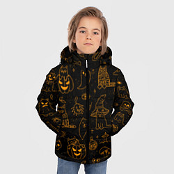 Куртка зимняя для мальчика ХЕЛЛОУИН ПАТТЕРН КОТИКИ HALLOWEEN KITTY, цвет: 3D-светло-серый — фото 2
