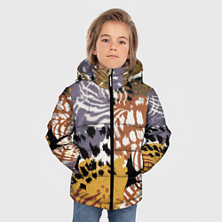 Куртка зимняя для мальчика Зебра Пятнистая, цвет: 3D-черный — фото 2