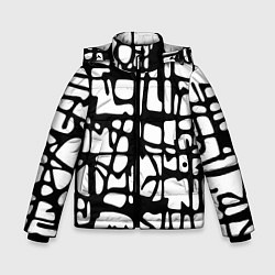 Зимняя куртка для мальчика Черно-Белый мотив Cantabrigiensia, подходящий для