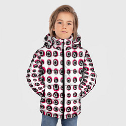 Куртка зимняя для мальчика Игра в кальмара: Паттерн масок, цвет: 3D-черный — фото 2