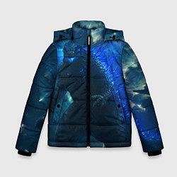 Куртка зимняя для мальчика ГОДЗИЛЛА В МОРЕ, цвет: 3D-черный