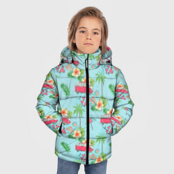 Куртка зимняя для мальчика Путешествие хиппи, цвет: 3D-светло-серый — фото 2