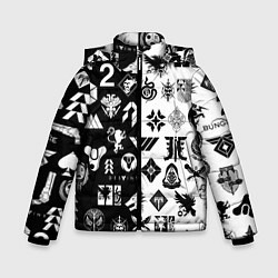 Куртка зимняя для мальчика DESTINY LOGOBOMBING ЧЁРНО БЕЛОЕ, цвет: 3D-светло-серый