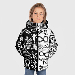 Куртка зимняя для мальчика ТОКИЙСКИЕ МСТИТЕЛИ ЛОГОБОМБИНГ ЧБ, цвет: 3D-красный — фото 2