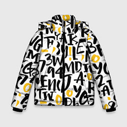 Куртка зимняя для мальчика Буквенный бум, цвет: 3D-черный