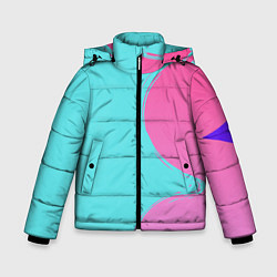 Куртка зимняя для мальчика Розово-голубой градиент, цвет: 3D-черный