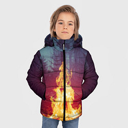 Куртка зимняя для мальчика Пикник в лесу, цвет: 3D-черный — фото 2