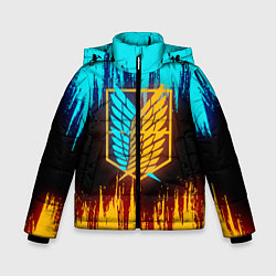 Куртка зимняя для мальчика Атака Титанов: Освещение, цвет: 3D-красный